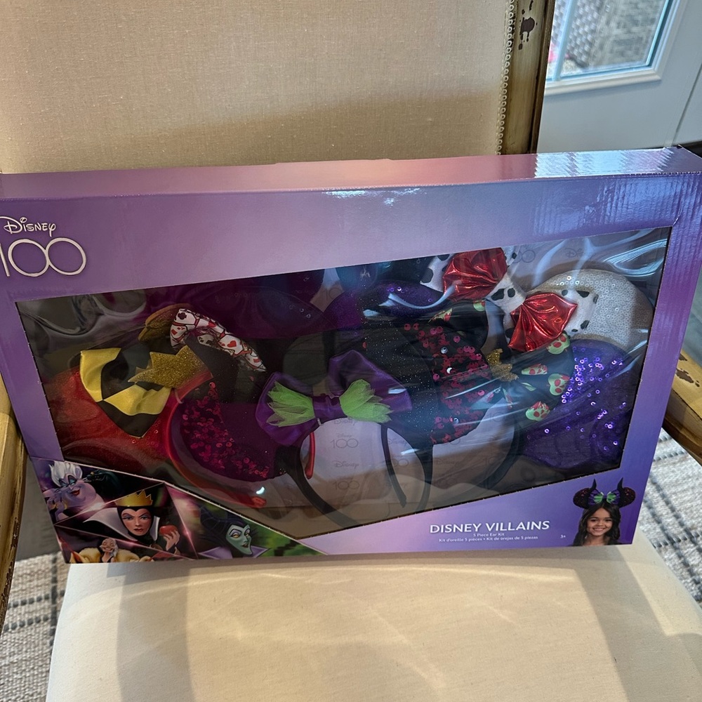 NIB Disney 100 Mouse Ears VILLAINS Headband 5 Pk Ursula Queen Maleficent Cruella - Picture 9 of 16